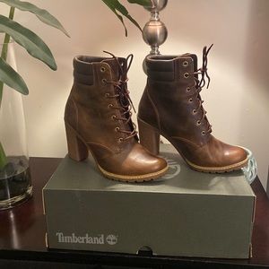 Timberland 6” Tillston Boot. Womens size 7.5 Brown Full grain leather in box